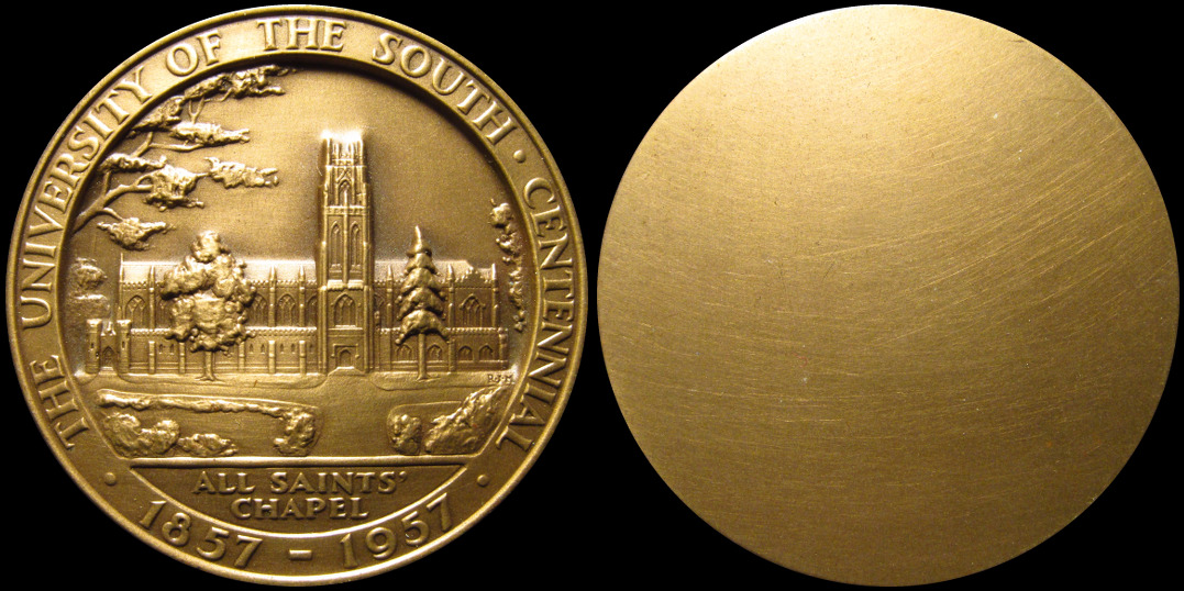 University Of The South Centennial 1857 1957 All Saints Chapel medal