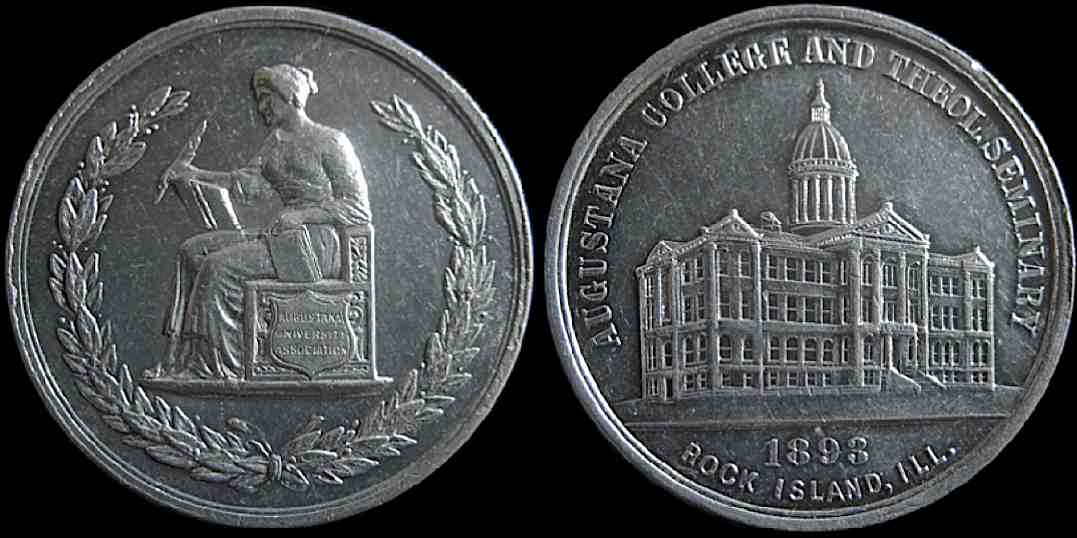 Augustana College Theological Seminary 1893 Rock Island Illinois medal