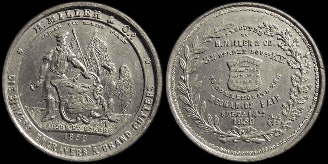H. Miller & Company Die Sinkers Louisville Kentucky Mechanics Fair medal