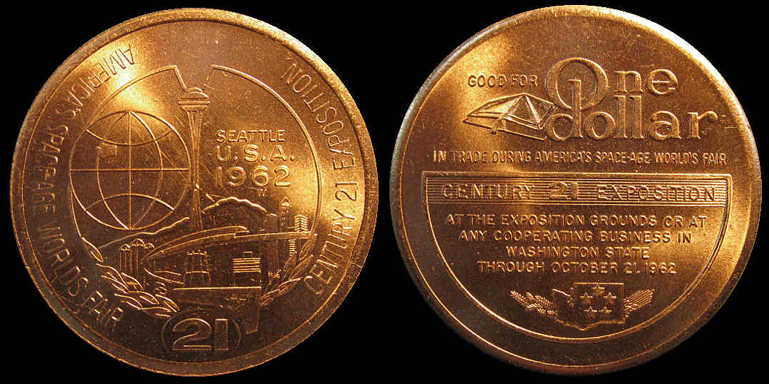Seattle Worlds Fair 1962 Good For $1.00 Trade Token