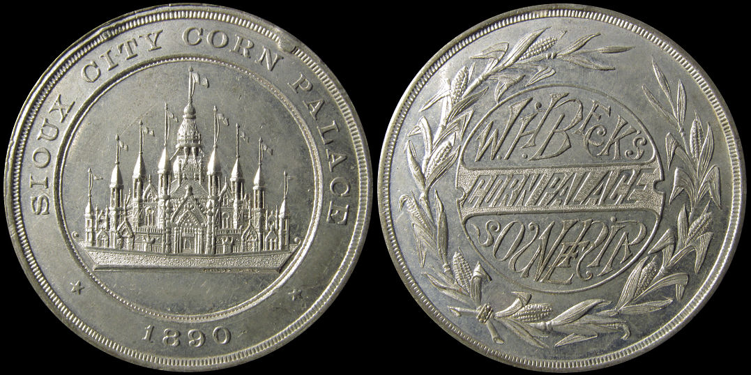 1890 Sioux City Corn Palace. W.H. Beck’s Corn Palace souvenir
