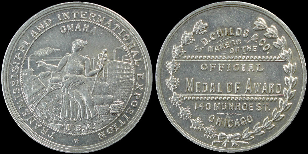 Omaha Transmississippi Industrial Exposition Childs & Company Aluminum medal