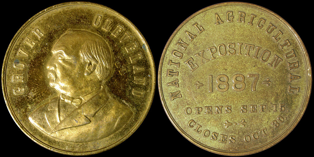 Grover Cleveland National Agricultural Exposition Kansas City 1887 Medal