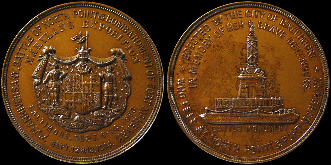 Battle of North Point 75th Anniversary Baltimore Monument Medal