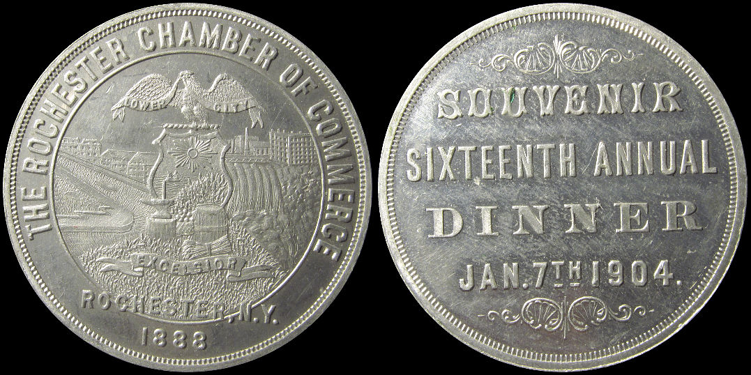Souvenir Sixteenth Annual Dinner January 1904 Rochester Chamber Of Commerce Medal