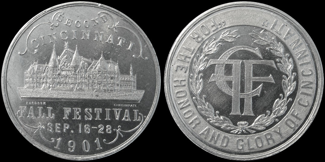 Second Cincinnati Fall Festival September 1901 Medal
