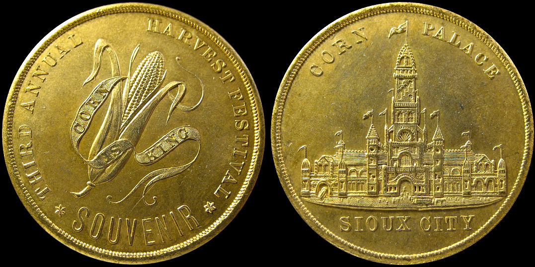 Sioux City Corn Palace 1889 Third Annual Harvest Festival Medal
