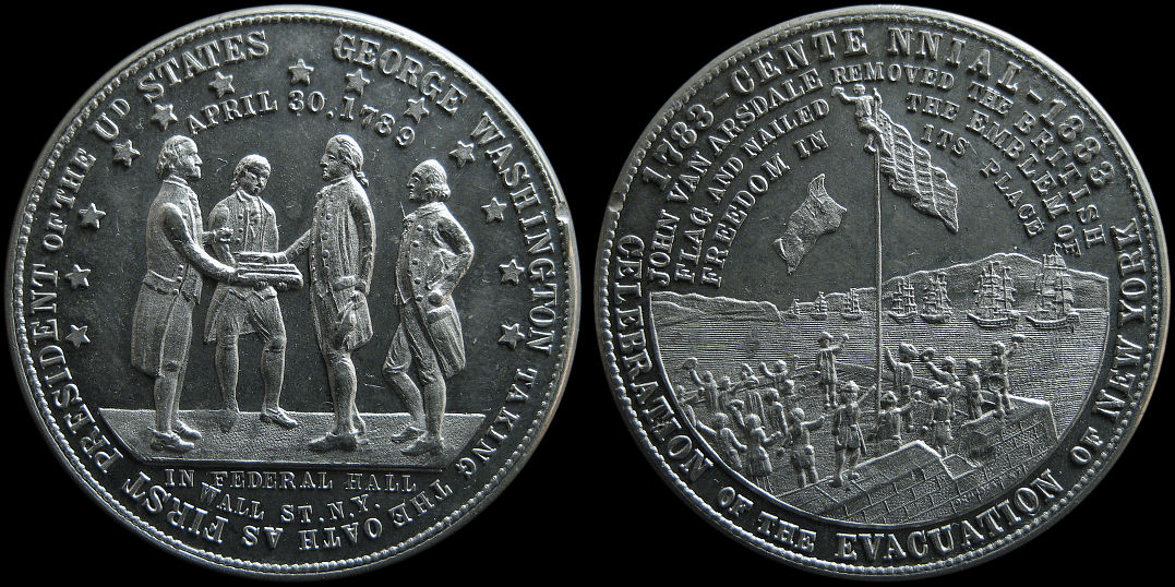 1883 Evacuation Day Centennial New York Van Arsdale Medal
