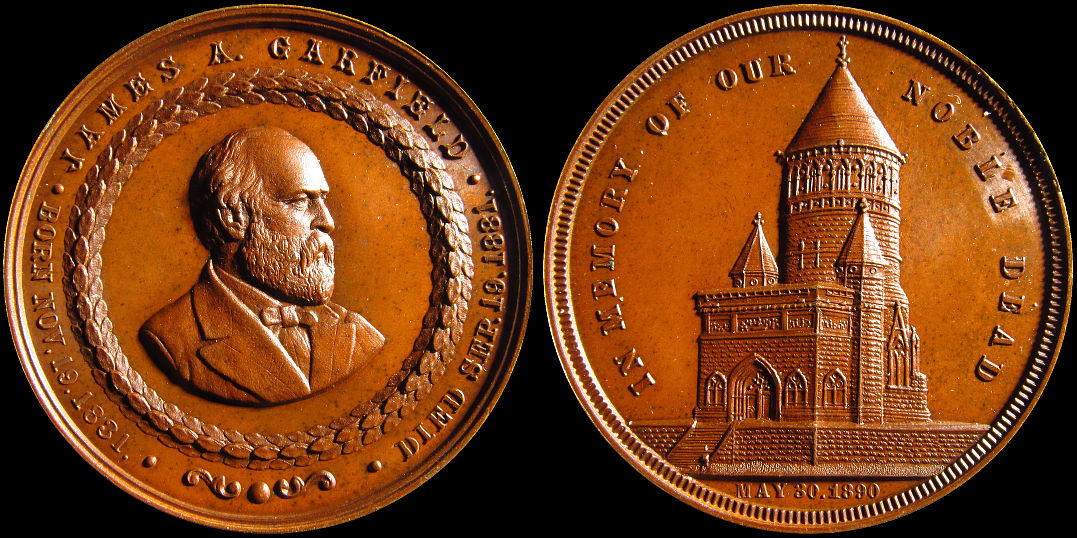 James Garfield Assassinated 1881 Memory of Our Noble Dead Medal