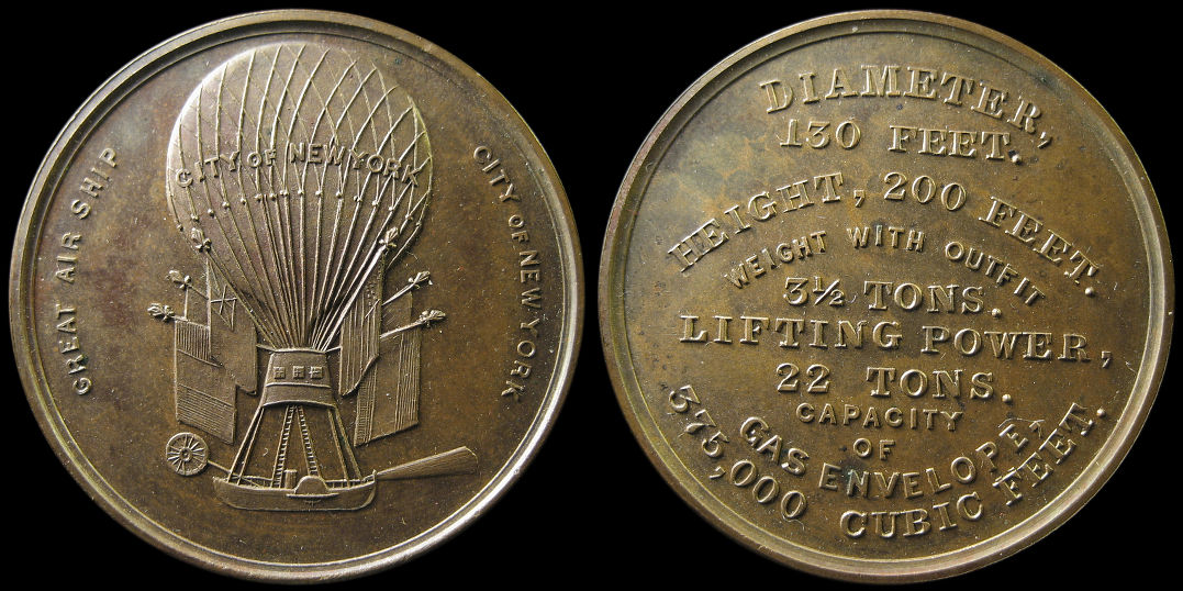City of New York Great Air Ship Balloon Thaddeus Lowe Medal