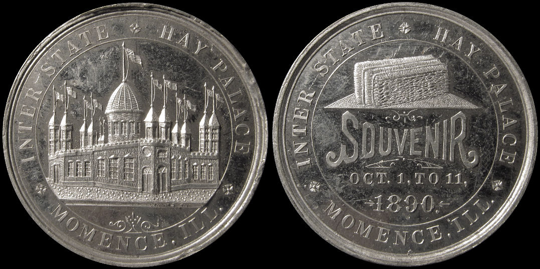 Momence Illinois 1890 Inter State Hay Palace Souvenir Medal
