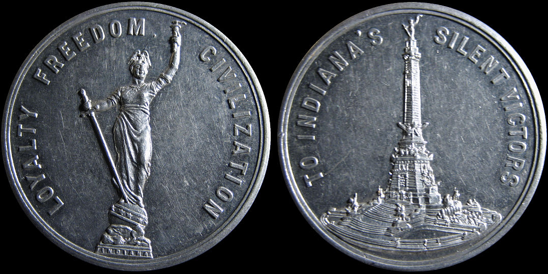Loyalty Freedom Civilization Indiana Soldiers Monument Medal