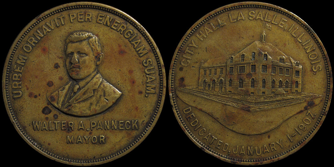 Dedication City Hall La Salle Illinois Walter Panneck 1907 Medal