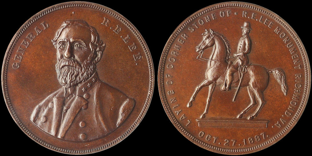 General Robert. E. Lee Corner Stone Richmond, Virginia October 27, 1887 Medal