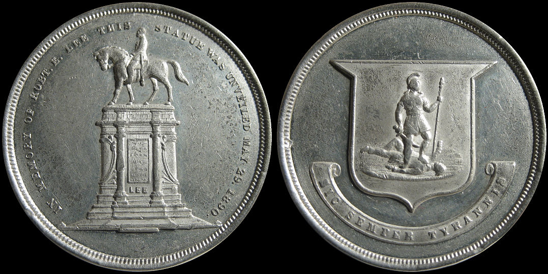 Robert E. Lee Statue Unveiling 1890 In Memory Of Robert E Lee Medal