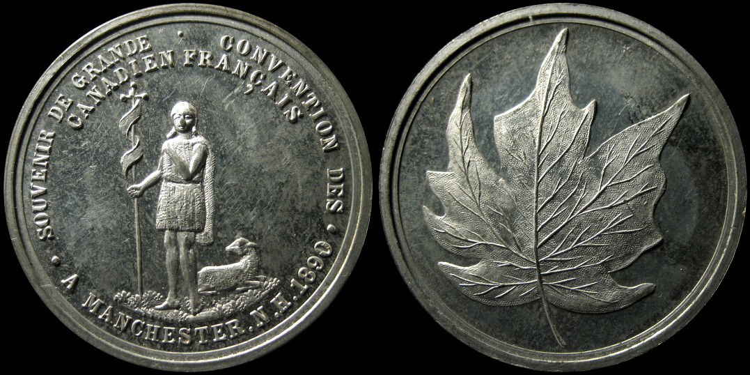 French Canadian Convention Manchester New Hampshire 1890 Medal