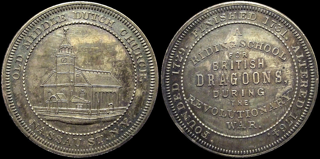 Old Middle Dutch Church Nassau Riding School For British Dragoons Medal