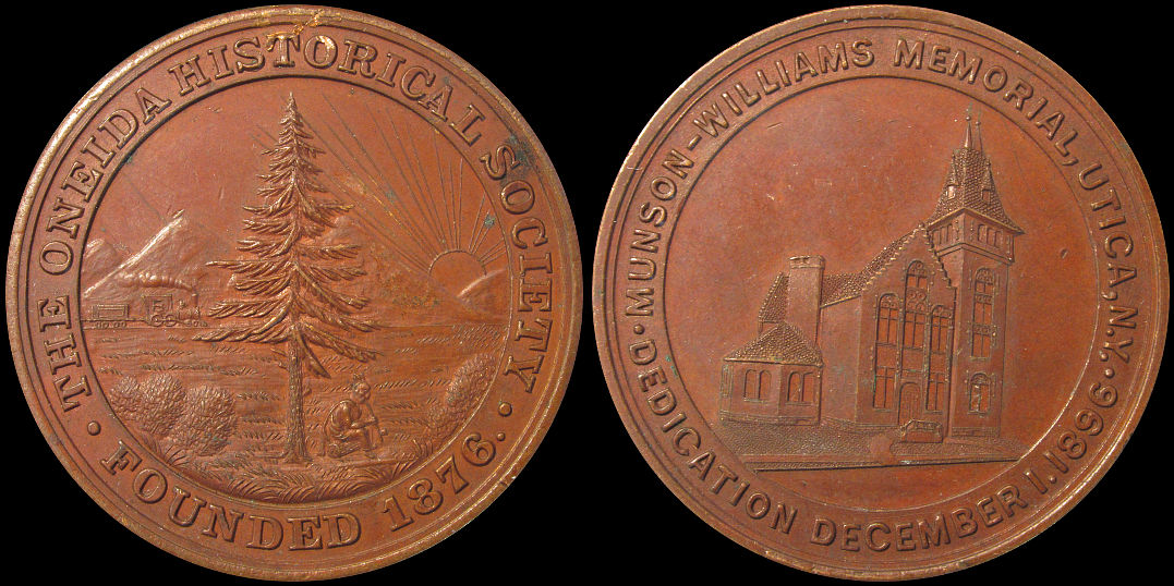 Munson Williams Memorial Dedication Utica Oneida Historical 1896 Medal