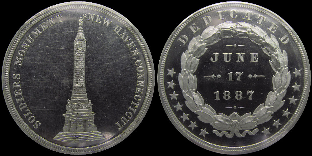 New Haven Connecticut Soldiers Monument Dedicated 1887 Medal