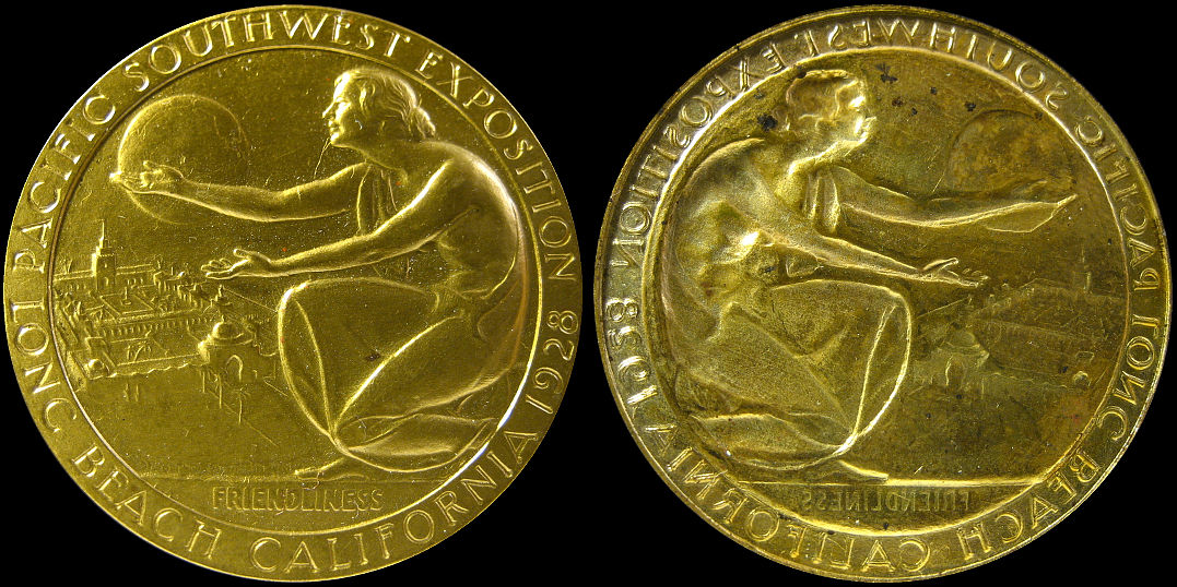 Pacific Southwest Exposition 1928 Long Beach California Medal