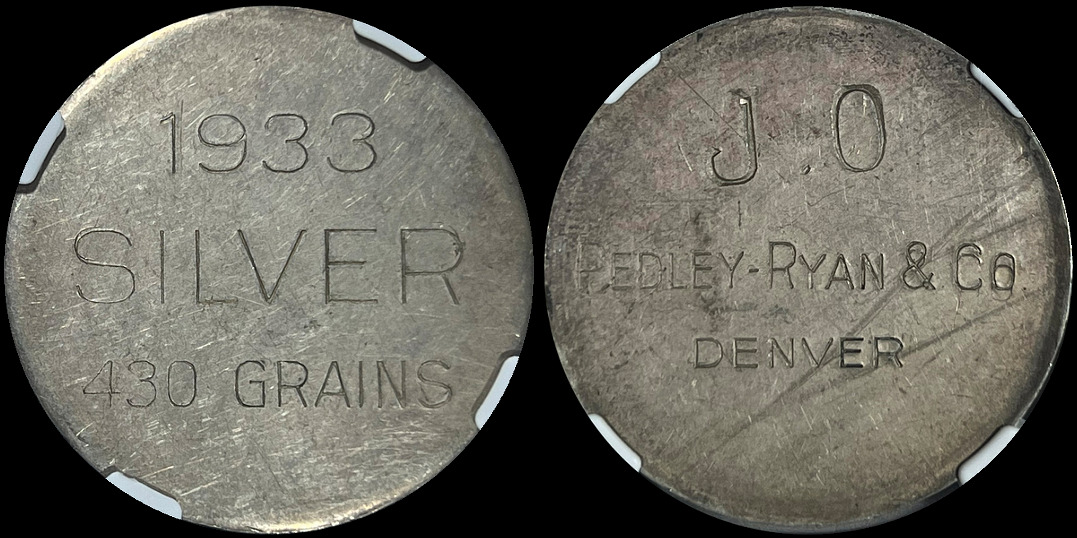 Pedley Ryan & Co. HK-825 JO Counterstamp