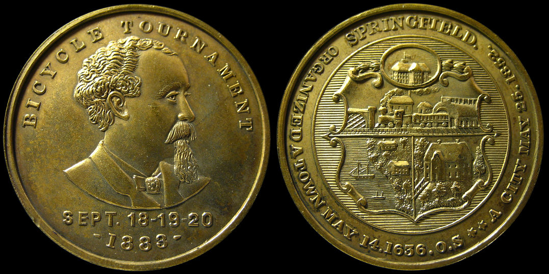 Bicycle Tournament Springfield A Town A City September 1883 Medal