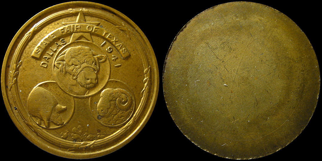 State Fair Of Texas Dallas 1941 Medal