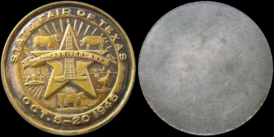 State Fair Of Texas Dallas October 1946 Medal