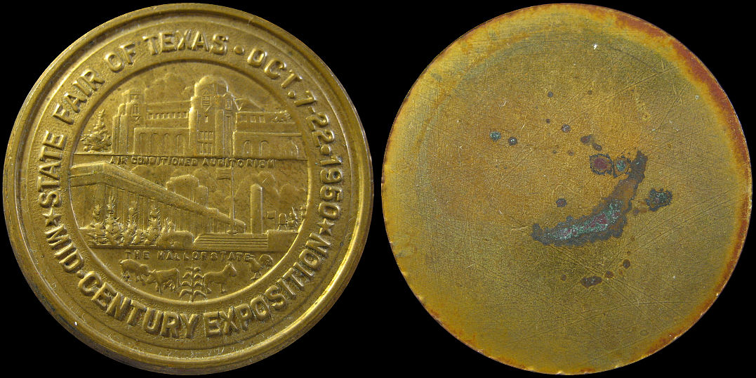 State Fair Of Texas Dallas 1950 Mid Century Exposition Medal