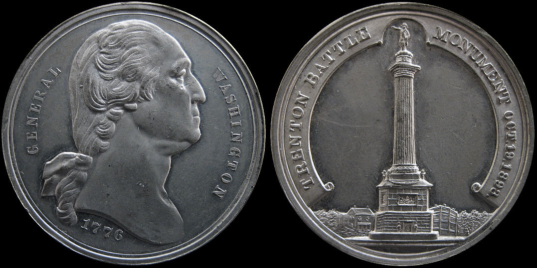 Trentons Battle Monument 1893 General Washington 1776 Medal