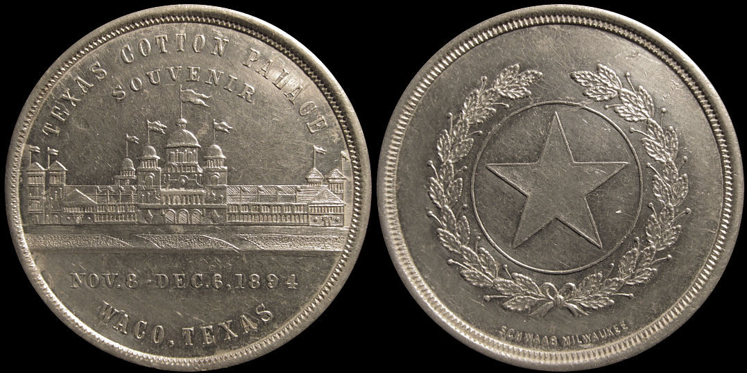 Waco Texas Cotton Palace Souvenir 1894 Schwaab Medal