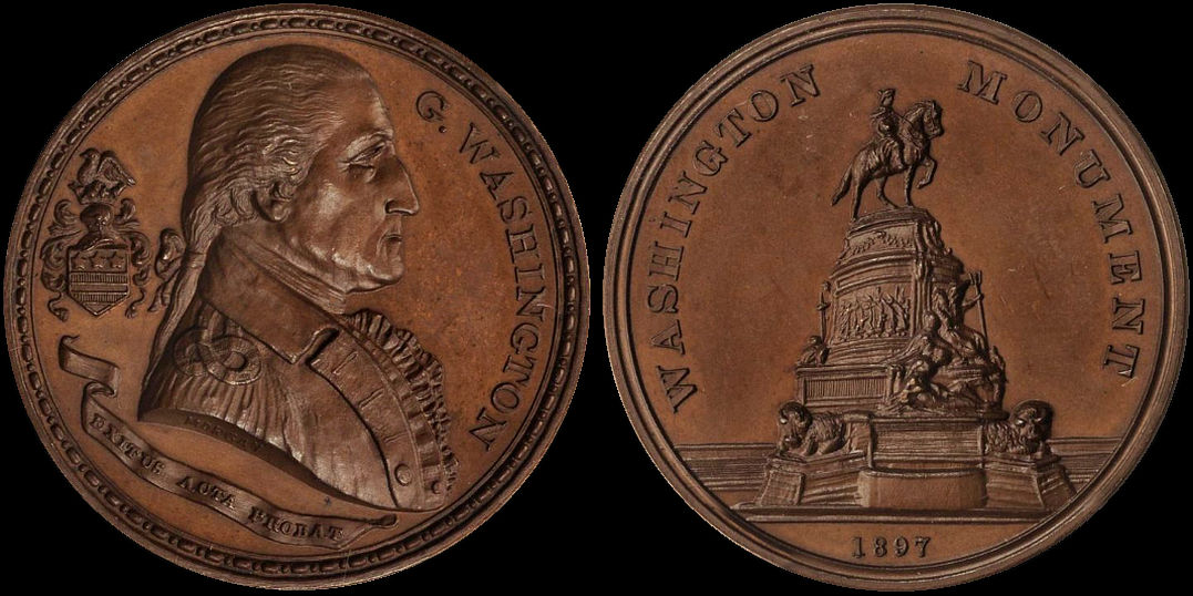 G. Washington Monument Eakins Oval Philadelphia 1897 Medal