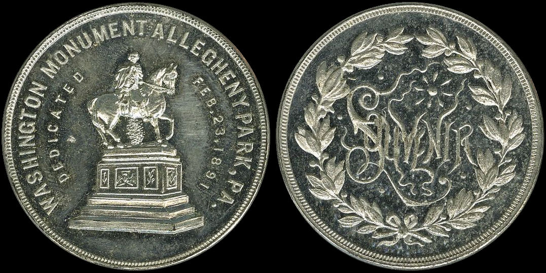 Washington Monument Allegheny Park Souvenir 1891 Medal